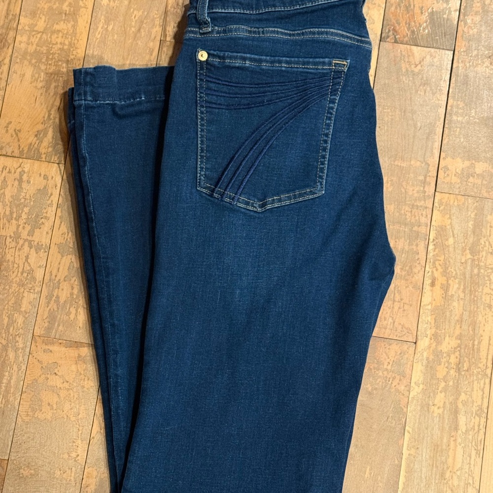 7 For All Mankind Dark Blue Tailorless Dojo Slim Illusion Jeans